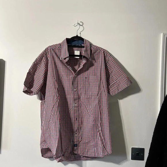 Classic Red and White Checkered Men's Shirt - Picture 1 of 1